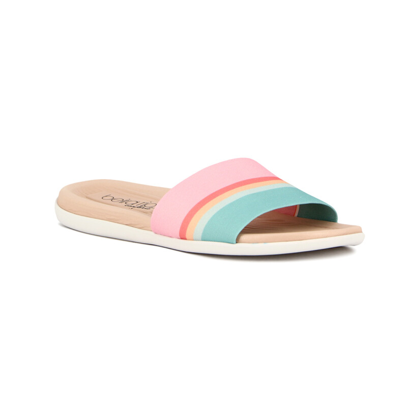 Beira Rio Sandalia Casualtira Ancha Suela Baja Multicolor-rosa Claro