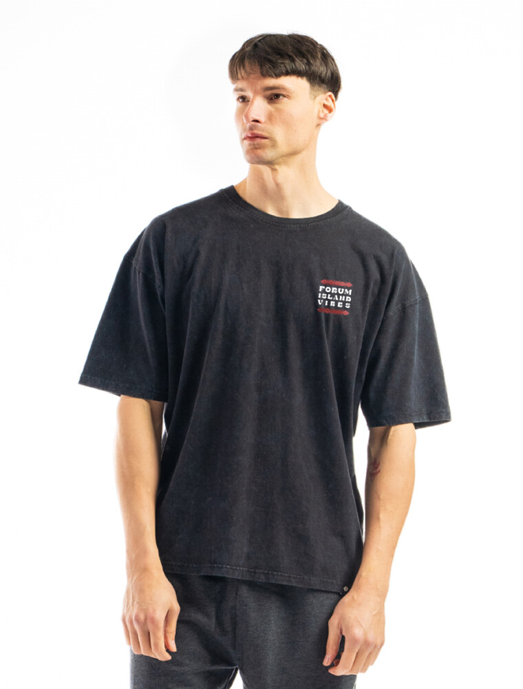 Remera Estampada Oversized Negro Future