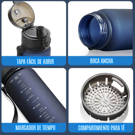 Botella Agua Deportiva Uzspace 1lt Caramañola Sin Bpa Negra