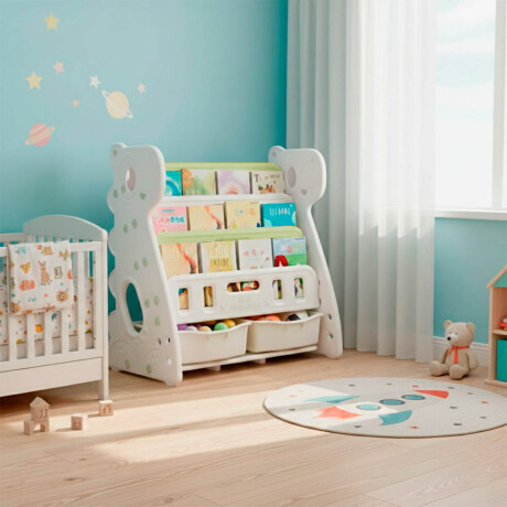 Biblioteca Infantil Mueble Organizador Zapatera Blanco