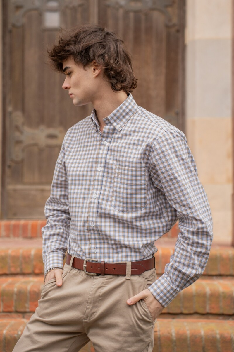 Camisa Escocesa Azul y Verde