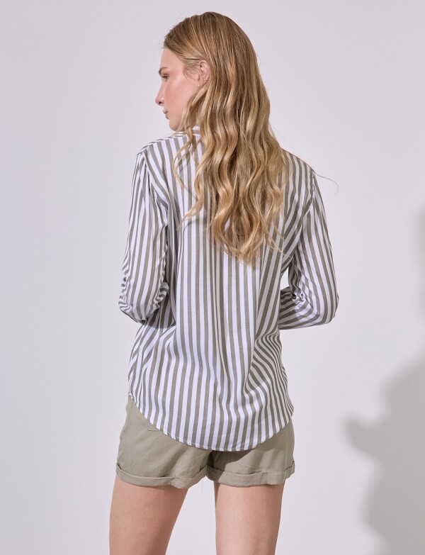 Camisa Lineas OLIVA/MULTI