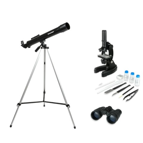 Combo Científico Celestron – Telescopio, Microscopio y Binoculares Combo Científico Celestron – Telescopio, Microscopio y Binoculares