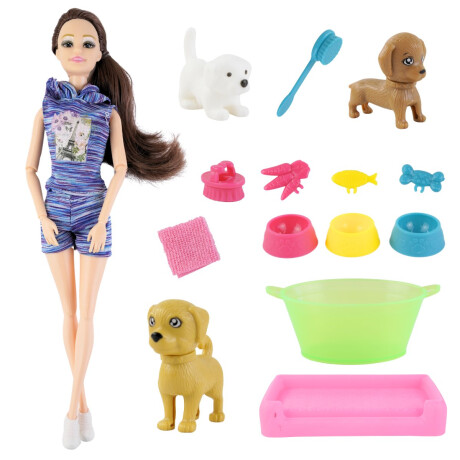 Muñeca con mascotas y accesorios Muñeca con mascotas y accesorios