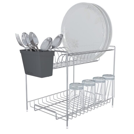ESCURRIDOR DOS PISOS ACERO GRIS DUO ELEGANCE