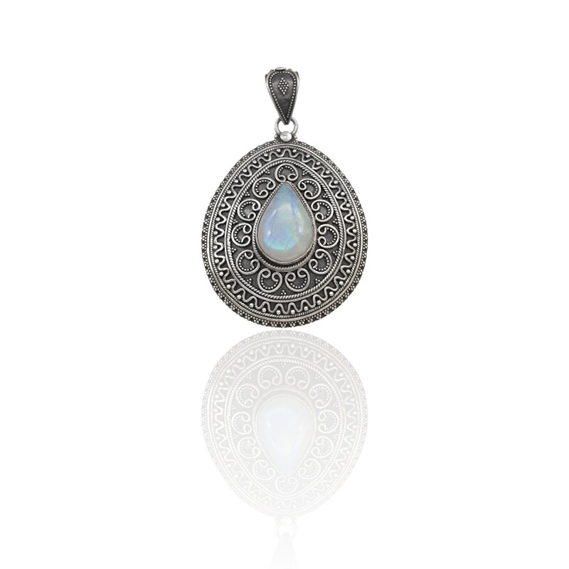 Dije Colgante Gota-Plata 925-Piedra Luna-CP4569 Conpiedra