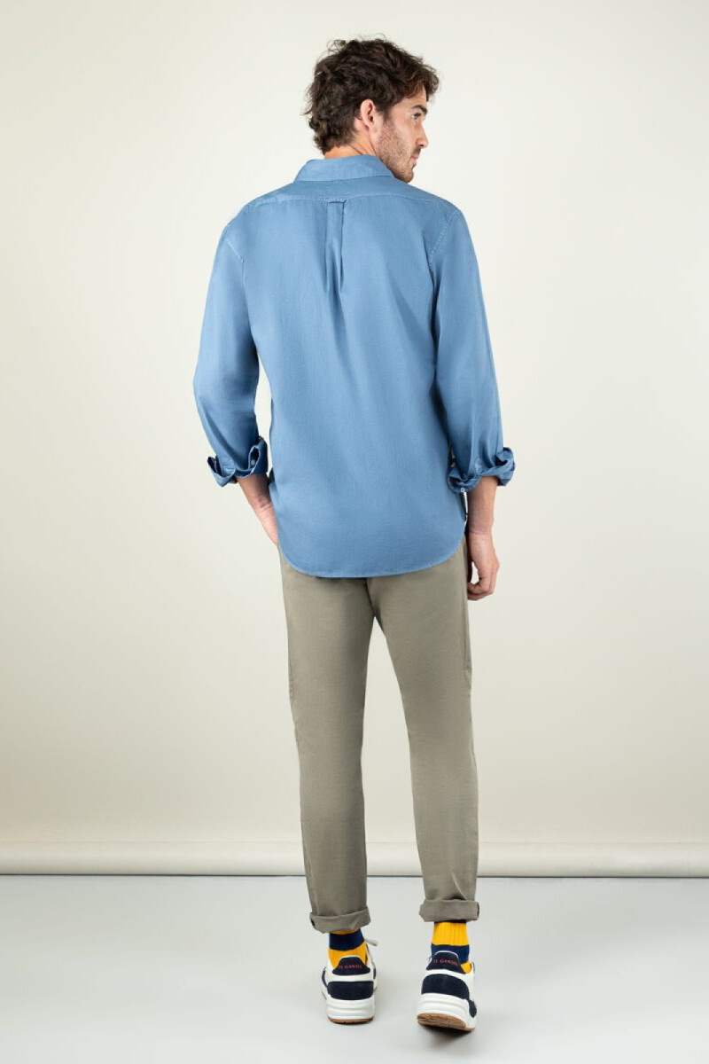Camisa Garment Dyed Azul