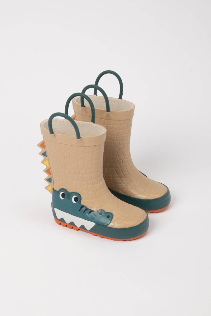 Bota lluvia cocodrilo beige - Beige 