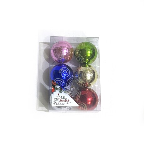 Set 6 Esferas Navideñas Multicolor De 6 Cm Unica