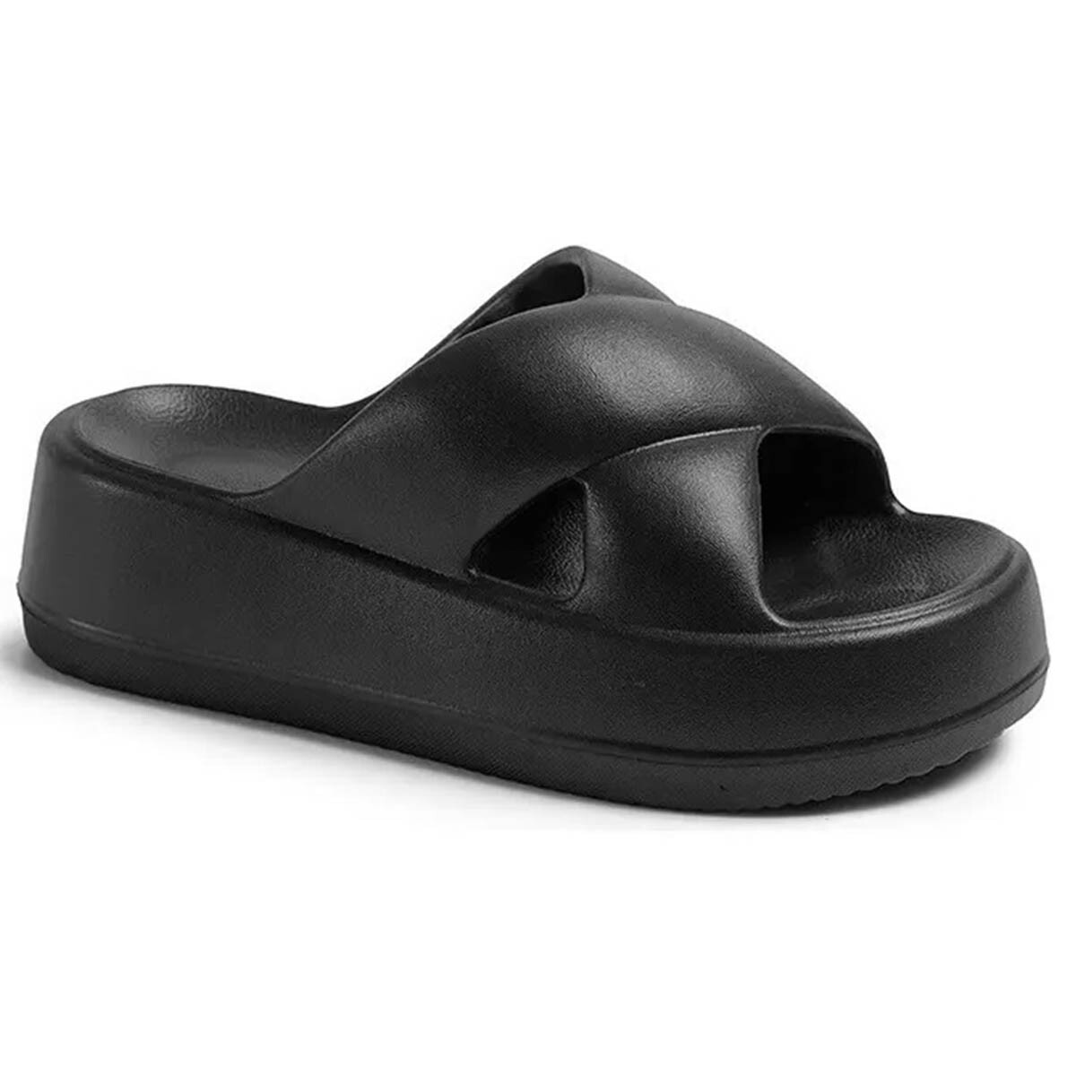 Sandalia Chancleta Gomón Cómoda Playa Antideslizante - Negro 