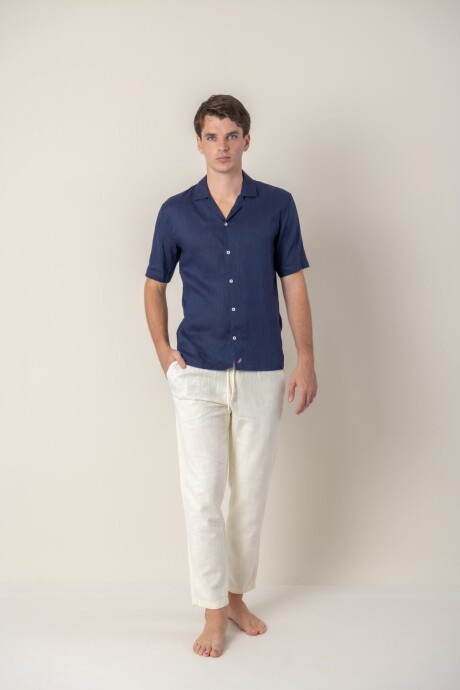 Hawaiana de Lino Azul