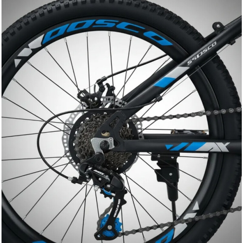 Bicicleta Montaña Rodado 20 Con 7 De Velocidad Aro 20 Azul