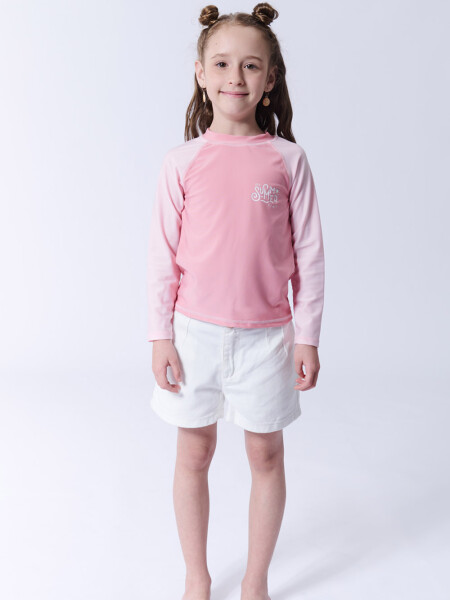 Remera manga larga uv combinada Combinada Rosado