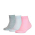 Medias de Niños Puma Plain Quarter Socks 3 Pares Rosado - Blanco - Gris