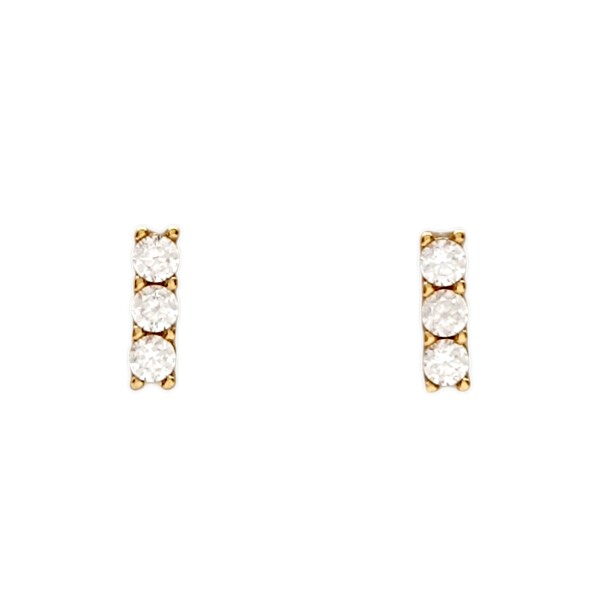 Caravanas Trinity de oro- Oro bajo - Zirconia- CA8147 conpiedra