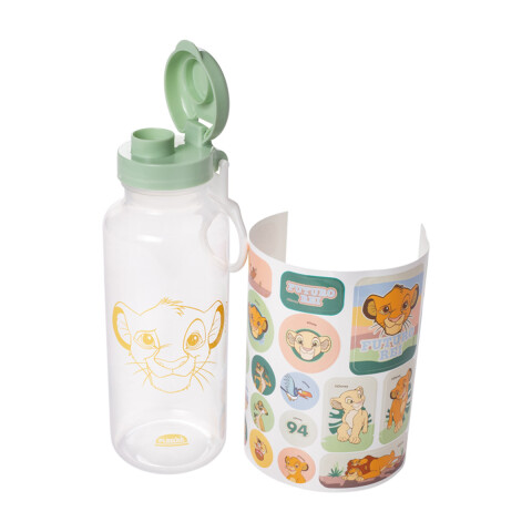 Botella Plástica Abre Fácil Rey León 600 ml con Adhesivos U
