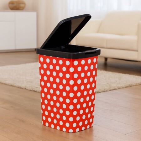 PAPELERA 9L ARQPLAST ROJA CON LUNARES PAPELERA 9L ARQPLAST ROJA CON LUNARES