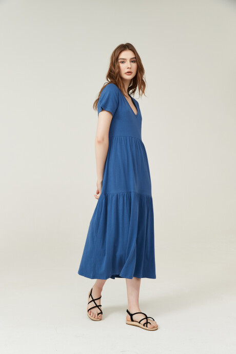 Vestido Hafez Azul Piedra