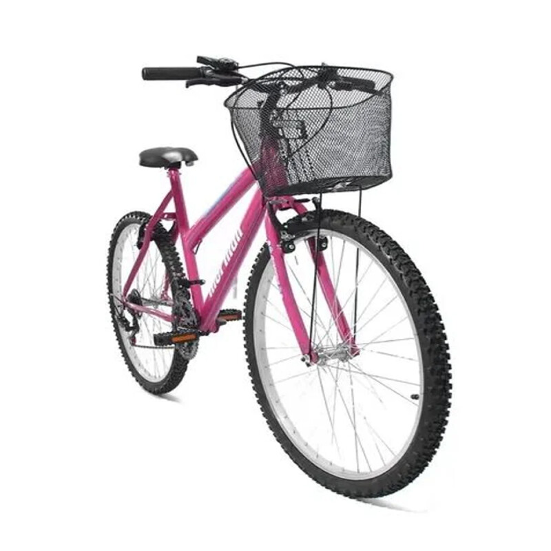 BICICLETA MORMAII RODADO 26 SAFIRA CON CANASTO ROSA Bicicleta Mormaii Rodado 26 Safira Con Canasto Rosa