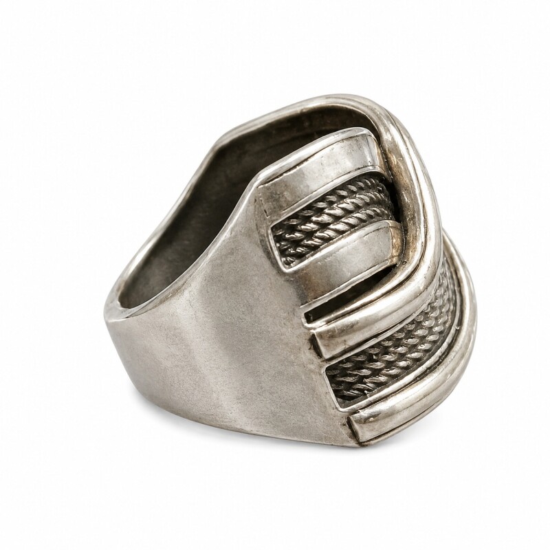 Anillo Cruzado - Plata y oro - Sin piedra - AN4739 conpiedra