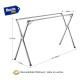 Tender Aluminio Inox De Pie Tendedero Para Ropa Plegable Gris