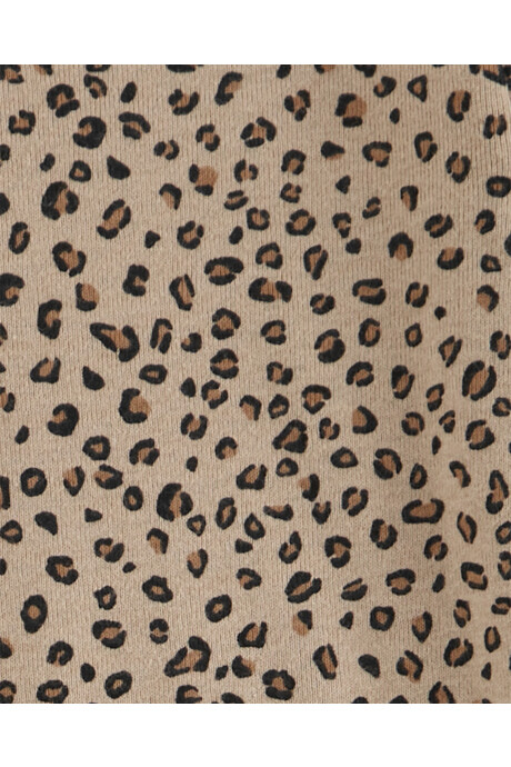 Set tres piezas de algodón, pantalón y dos bodies, diseño leopardo Sin color