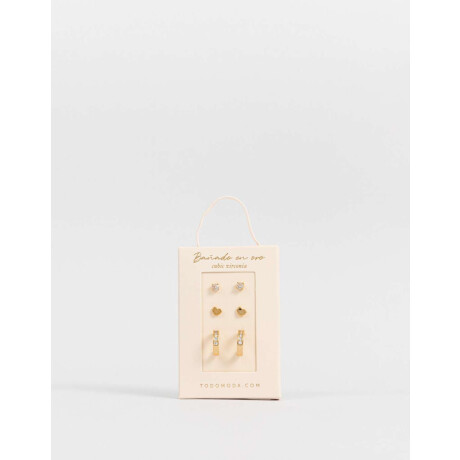 Set De Aros Cubic Zirconia Dorado