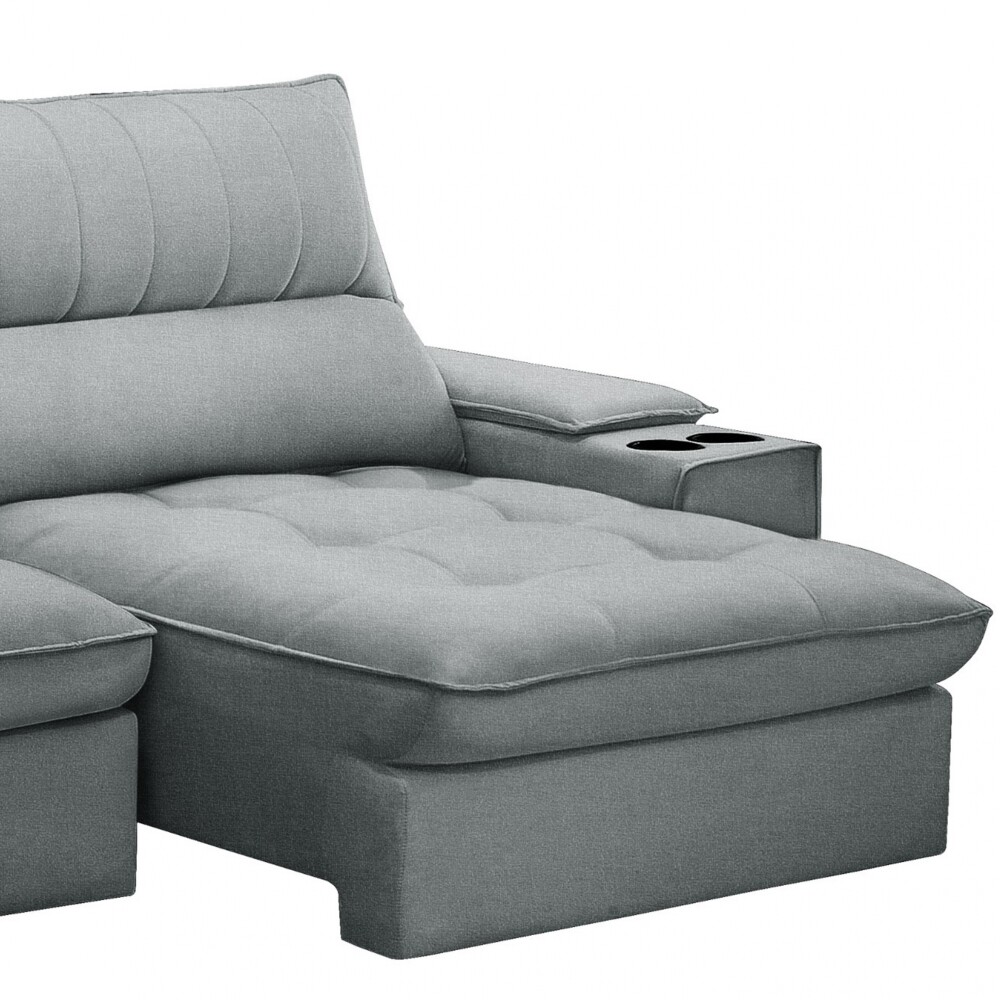 Sillón 3 cuerpos Retráctil Reclinable - Bariloche Gris
