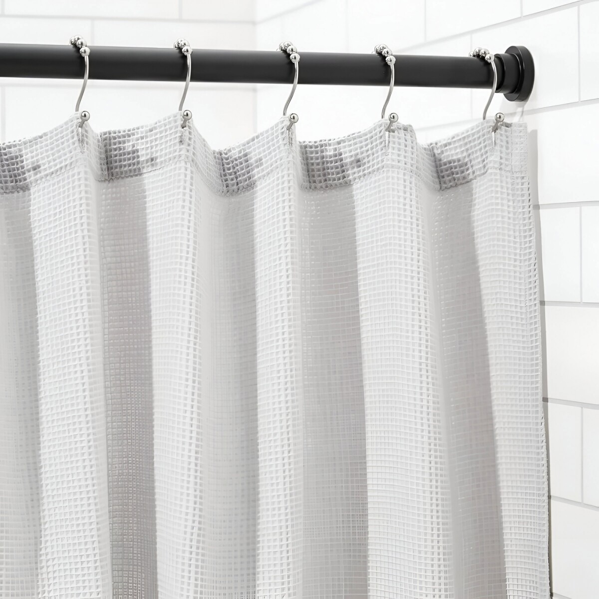 Barrote Extensible Para Cortina Metal 91-137Cm Con Punteros - Color Negro 