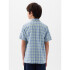 SS LINEN BLUE GREEN PLAID