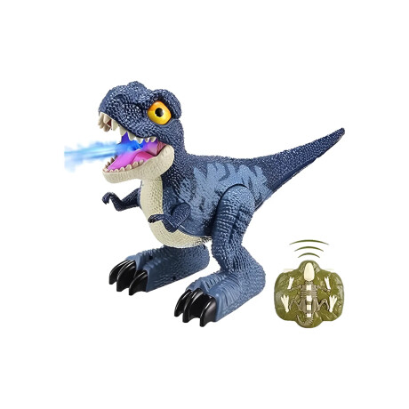 Dinosaurio a control remoto con luces y humo Azul