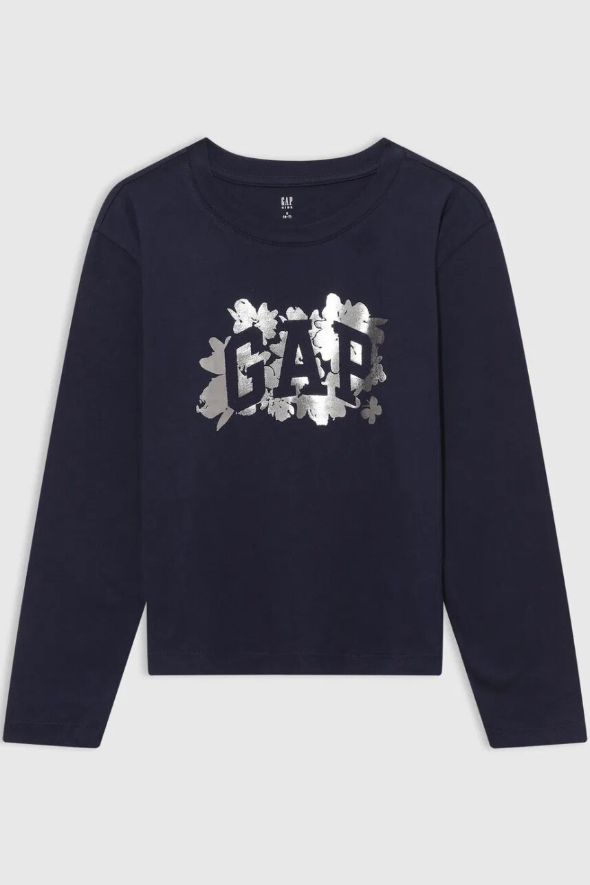 Remera Gráfico Manga Larga Niña Navy Uniform