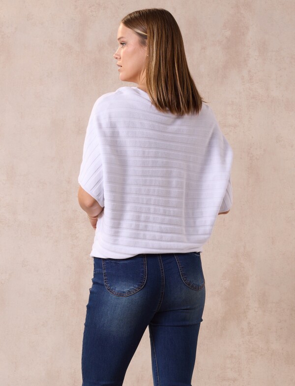 Buzo Dolman Acanalado BLANCO