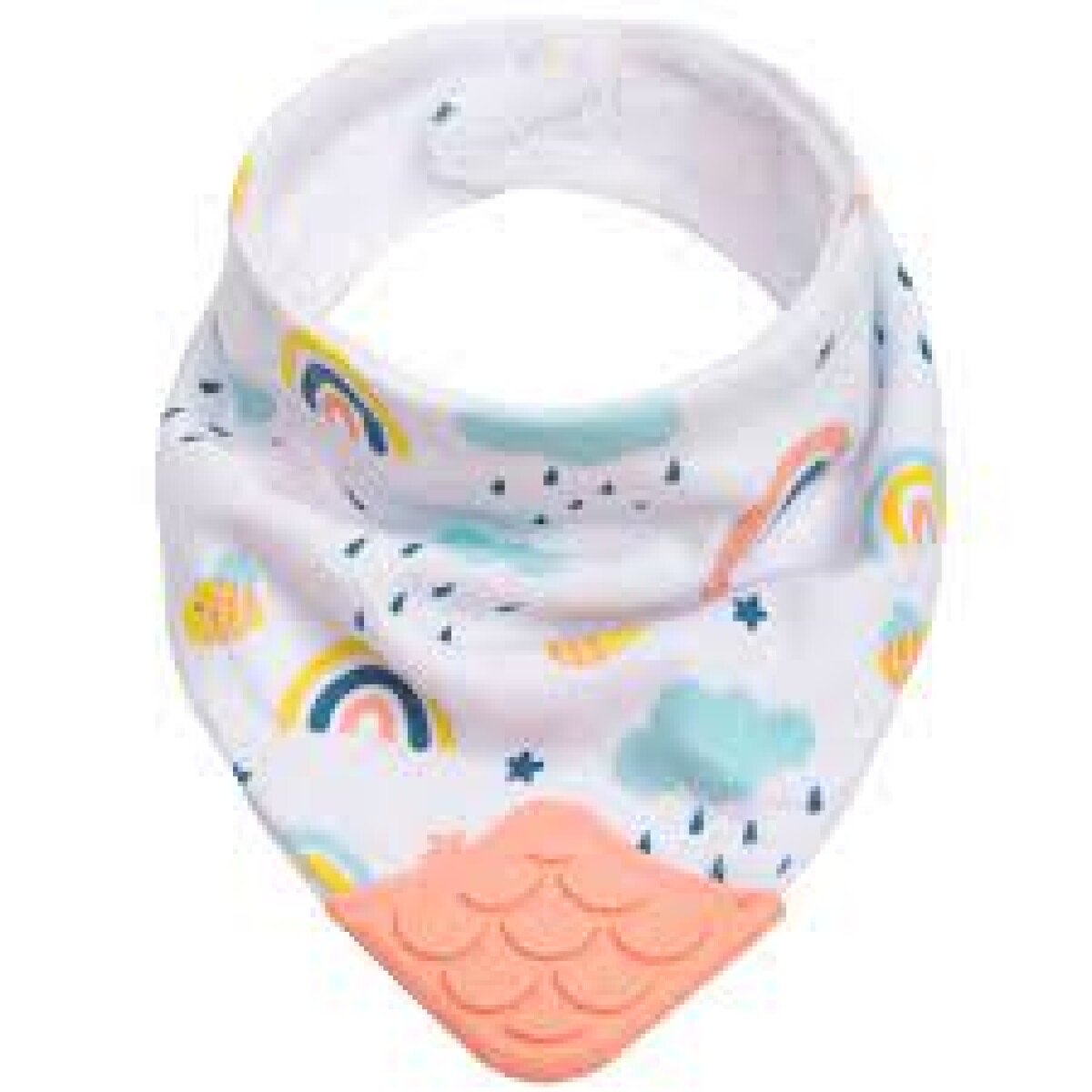 Babero bandana con mordillo BUBA - arco iris rosa 