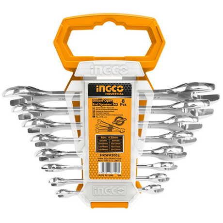 JUEGO 8 LLAVES DOBLE BOCA INGCO 6-22MM HKSPA2088 NEGRO-NARANJA
