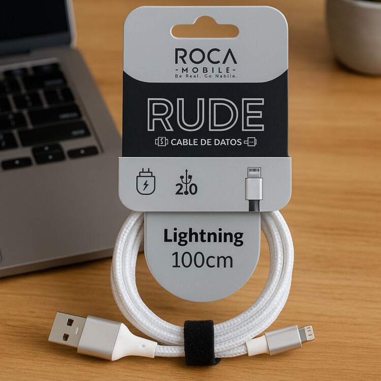CABLE DE DATOS USB A LIGHTNING 100CM ROCA CABLE DE DATOS USB A LIGHTNING 100CM ROCA