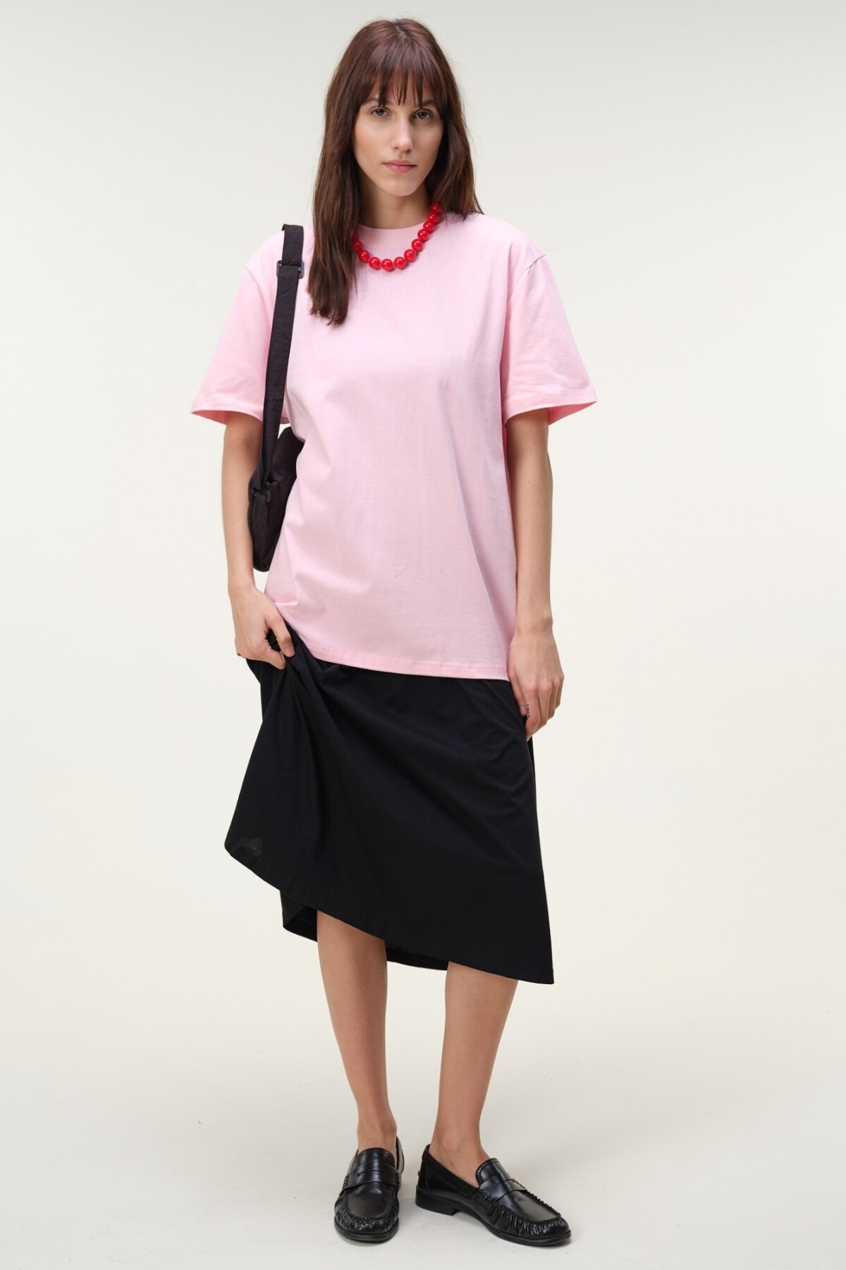 Remera Oversize Algodón Rosado