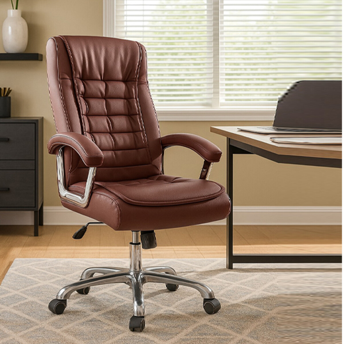 Sillón Ejecutivo Cuerina Reclinable - SILLON EJECUTIVO CUERINA MARRON 