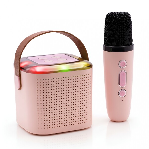 Microfono Karaoke Musical Parlante Inalambrico Infantil Color Rosado