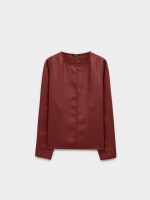 Blusa Efecto Arrugado teja