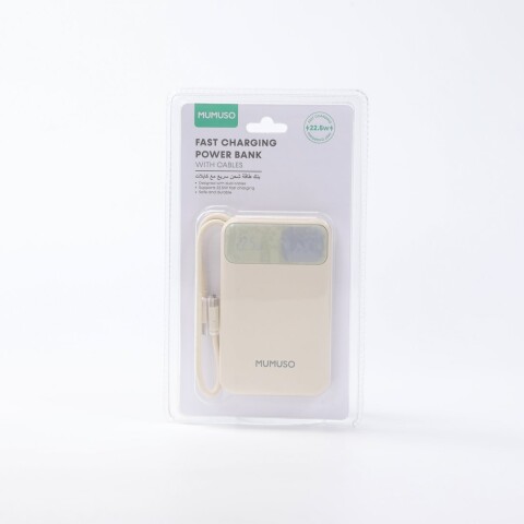 POWER BANK DE CARGA RÁPIDA CON CABLES INTEGRADOS 10000MAH (BEIGE) POWER BANK DE CARGA RÁPIDA CON CABLES INTEGRADOS 10000MAH (BEIGE)