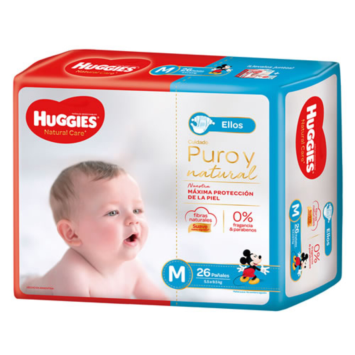 Huggies Natural Care Pañales M para Ellos x26 