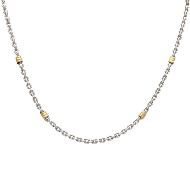 Cadena Collar Volga-Plata y Oro-Sin Piedra-CD5007 sinpiedra