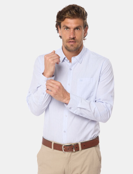 CAMISA RAYADA Celeste