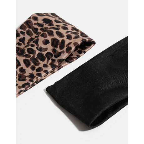 Set De Vinchas Con Animal Print Combinacion Bicolor