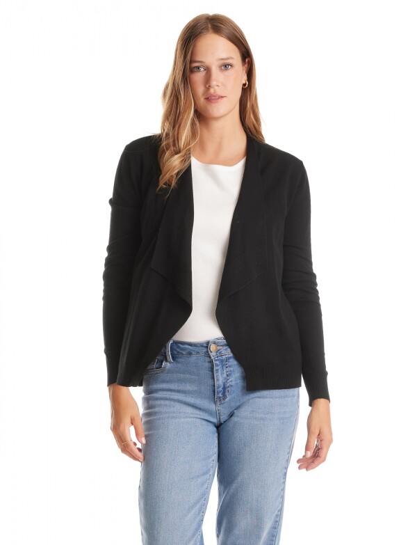 Cardigan Espalda Botones NEGRO