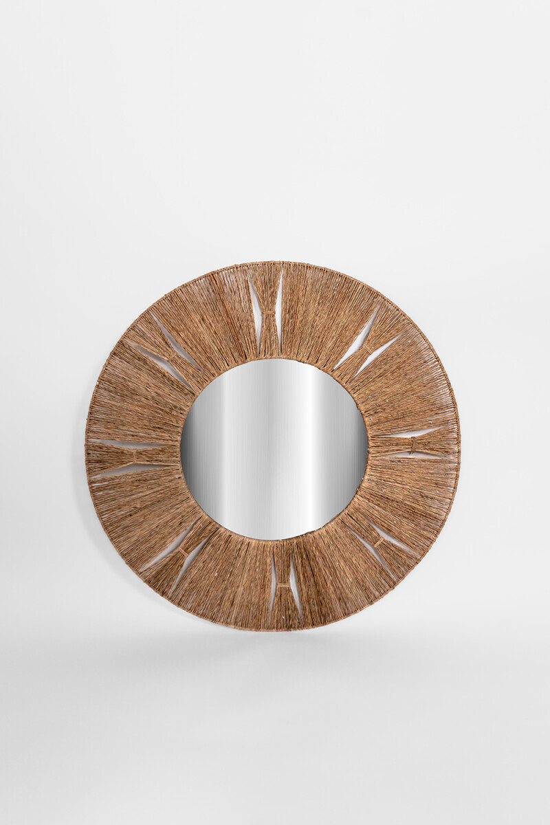 Espejo Redondo De Yute - Color Unico 
