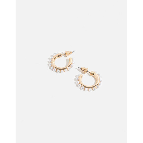 Argollas Con Perlitas Dorado