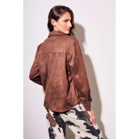 Camisa Gamuza Cuero Vegano Chocolate
