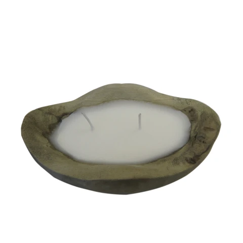 Vela Ovalada con Soporte de Madera 17 x 10 cm U